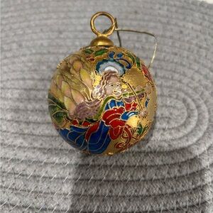 Vintage cloisonné enameled Christmas ornament